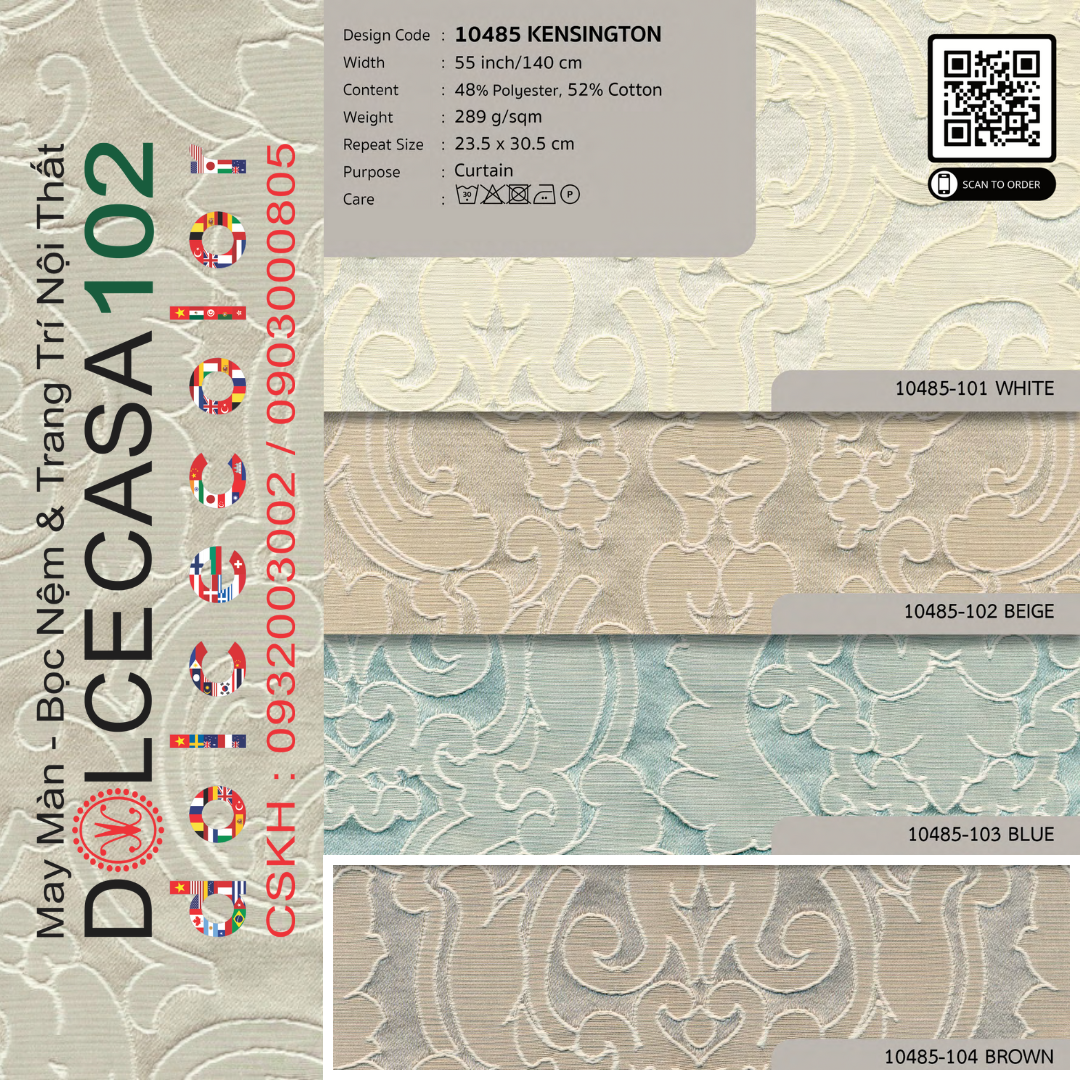  10485 KENSINGTON 4 màu Nitas drapery copyright 2014 