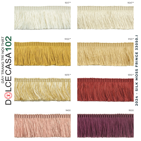  MOSS FRINGES SILK 2024 dây viền tua rua tơ 33050 có sẵn tại nhà máy 