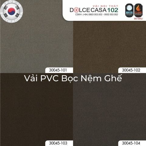  30045 vải PVC bọc nệm ghế FESTIVAL 4 màu copyright 2021 