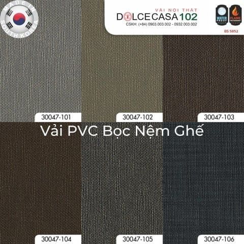  30047 vải PVC bọc nệm ghế SEASONAL 6 màu copyright 2021 