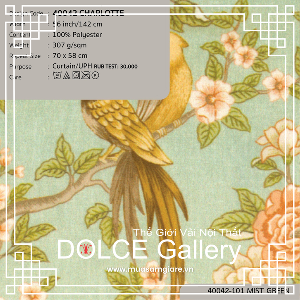  40042 vải đa năng CHARLOTTE 2 màu copyright 2023 