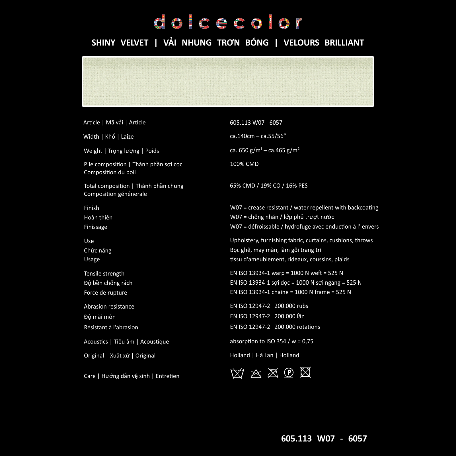  VẢI NHUNG HOÀNG GIA ĐA NĂNG BÓNG TRƠN 605113 có sẵn tại DOLCE Gallery 