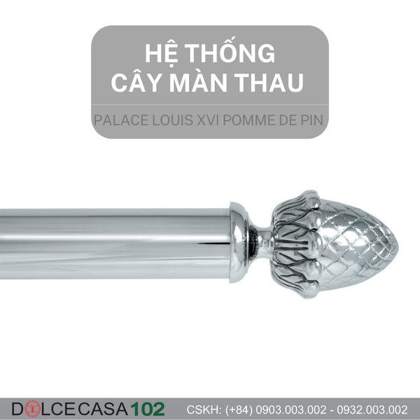  LOUIS XVI POMME DE PIN HỆ THỐNG CÂY MÀN THAU CỔ ĐIỂN MẠ CRÔM 