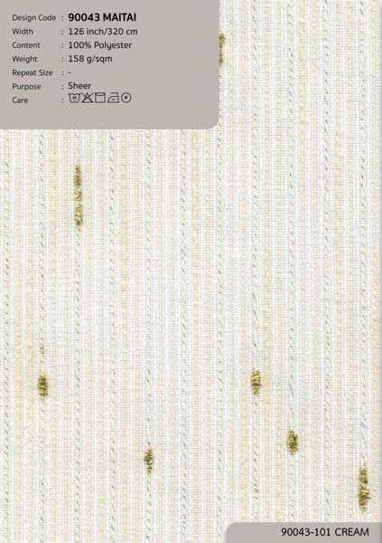  90043 vải màn rèm gió MAITAI 1 màu copyright 2024 