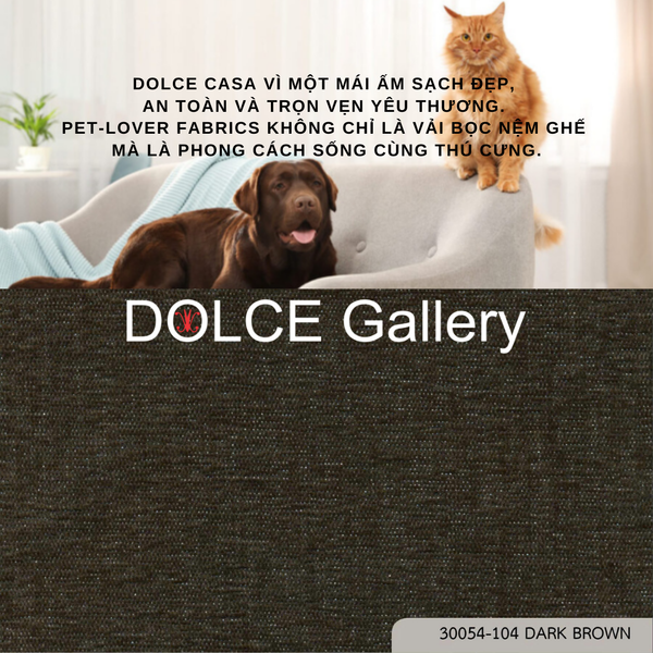 Pet-Lover Fabrics BROWN vải bọc nệm ghế cho nhà có thú cưng 