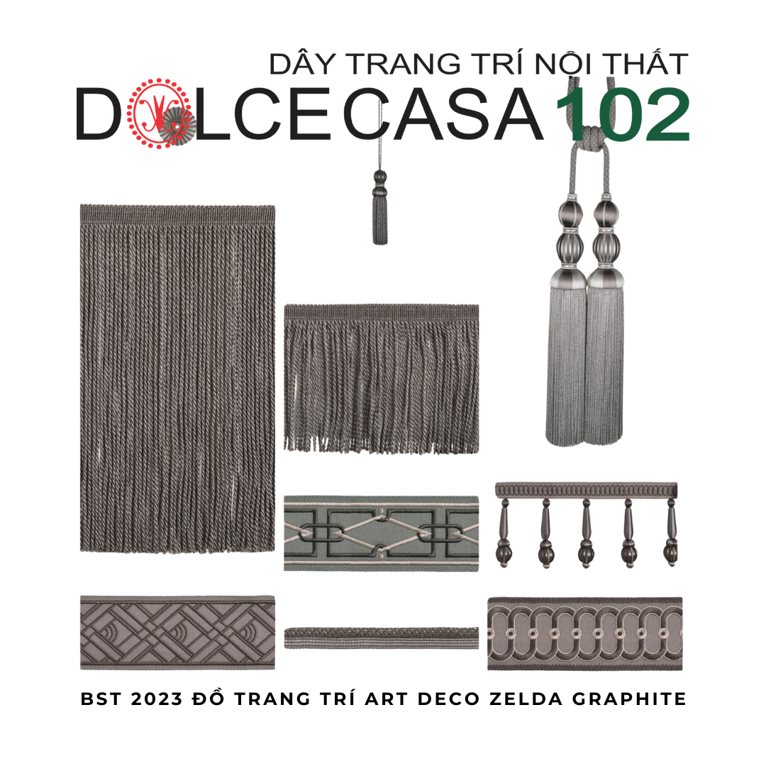  BST 2023 đồ trang trí Art Deco ZELDA Graphite có sẵn tại nhà máy 