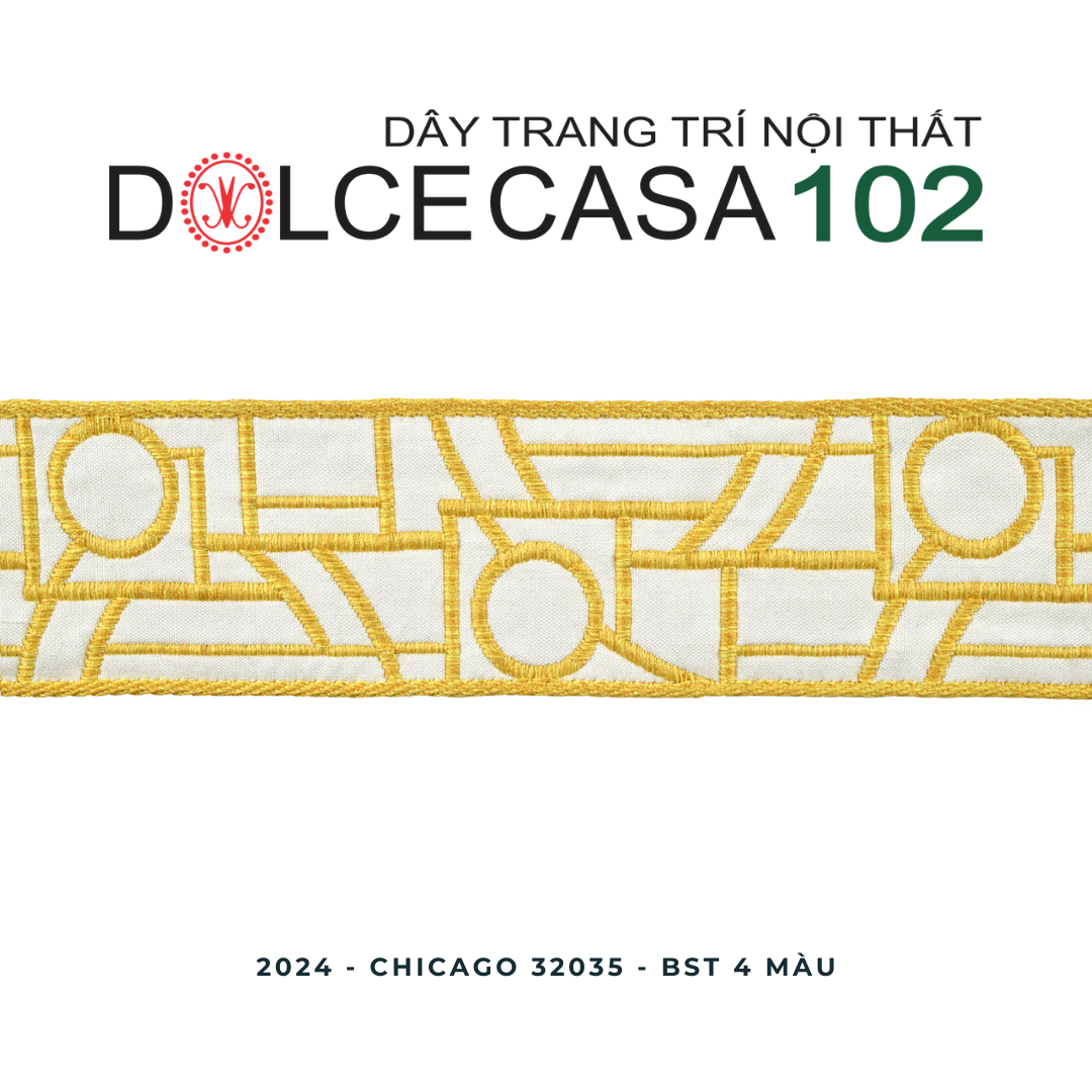  2024 dây trang trí CHICAGO 32035 dệt jacquard có sẵn tại nhà máy 