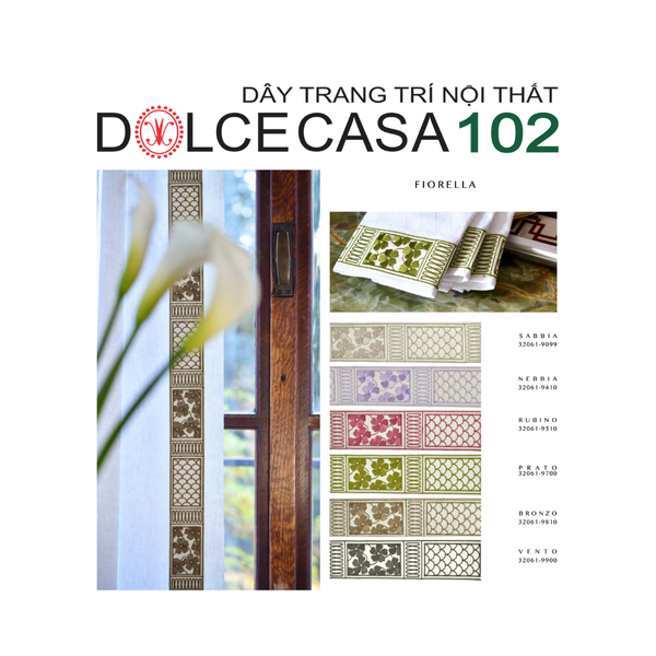  2025 dây trang trí FIORELLA hoa văn dệt thêu có sẵn tại kho nhà SX 