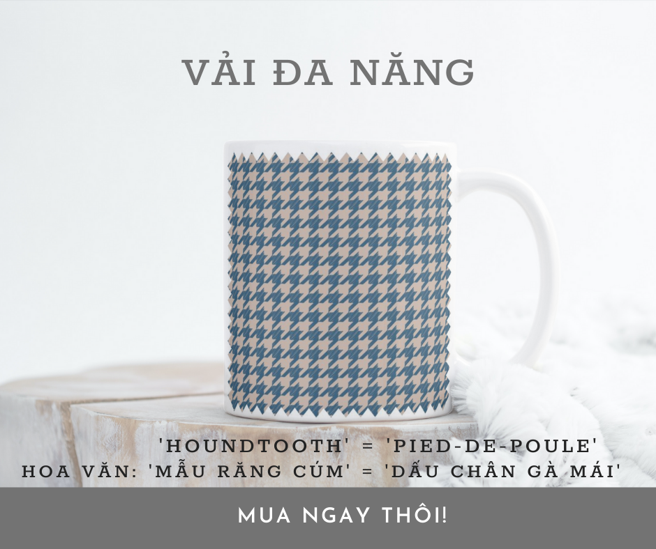  HOUNDTOOTH PIED-DE-POULE NHÓM HOA VĂN VẢI ĐA NĂNG 