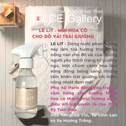  Mùi hương hoa cỏ nồng nàn sành điệu cho đồ vải trải giường LE LIT 2024 