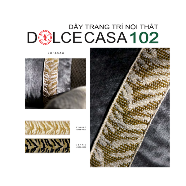  2025 dây trang trí LORENZO hoa văn dệt jacquard có sẵn tại kho nhà SX 