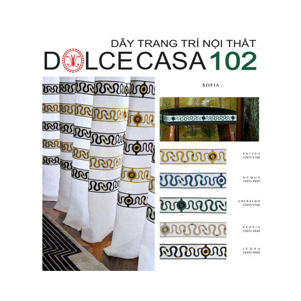  2025 dây trang trí SOFIA hoa văn dệt thêu có sẵn tại kho nhà SX 