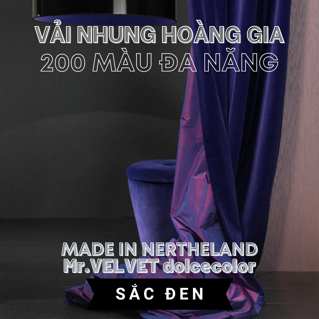  VẢI NHUNG HOÀNG GIA ĐA NĂNG 616037 SẮC ĐEN có sẵn tại DOLCE Gallery 