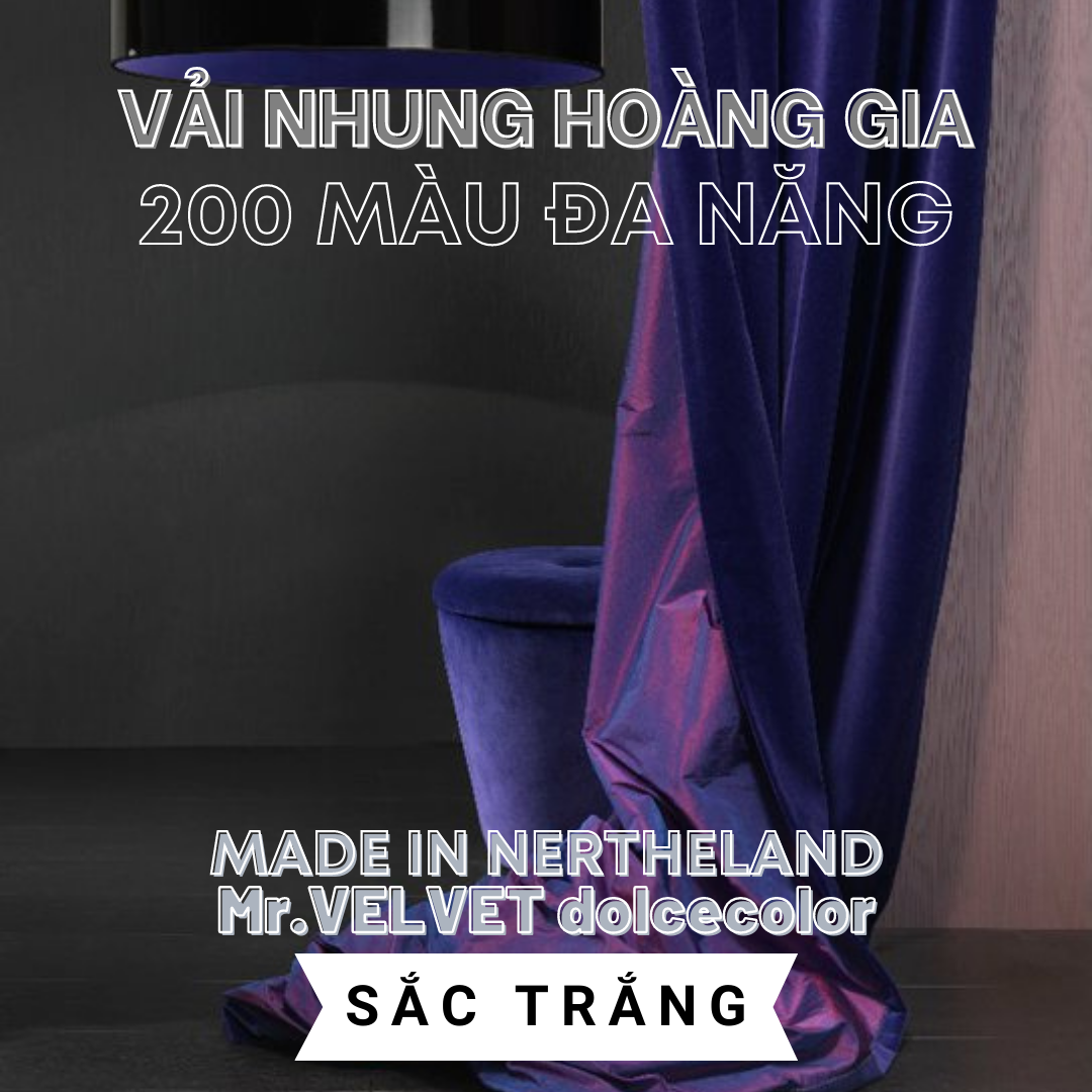  VẢI NHUNG HOÀNG GIA ĐA NĂNG 616037 SẮC TRẮNG có sẵn tại DOLCE Gallery 