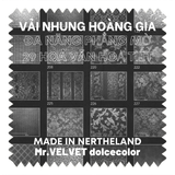  VẢI NHUNG HOÀNG GIA ĐA NĂNG 613421 có 29 HOA VĂN có tại DOLCE Gallery 