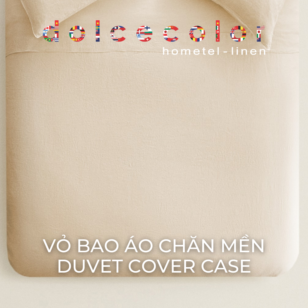  VỎ BAO ÁO CHĂN MỀN VẢI LANH PHÁP DOLCE CASA MÀU TANGERINE CÓ KÍCH THƯỚC 