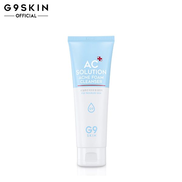 Sữa Rửa Mặt Tạo Bọt, Làm Sạch Sạch Sâu, Ngăn Ngừa Mụn Vượt Trội G9Skin AC Solution Acne Foam Cleanser 120ml