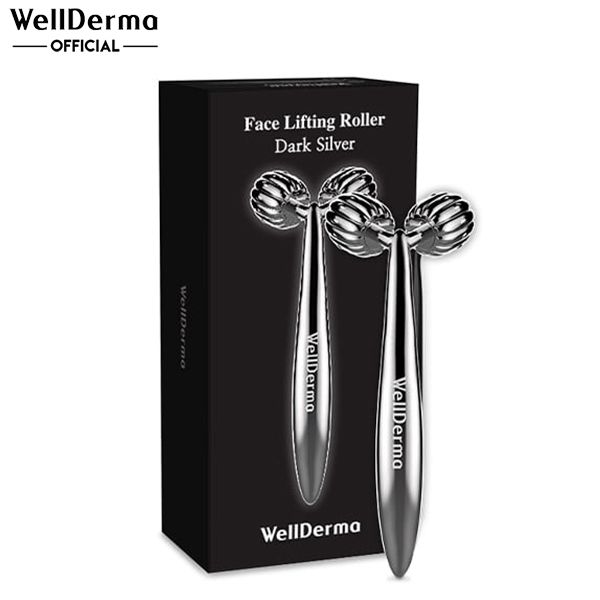 Thanh Lăn Massage, Nâng Cơ Mặt Wellderma Face Lifting Dark Silver Roller (không tích điểm)