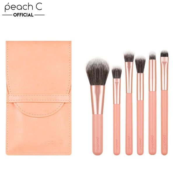 Bộ Cọ Trang Điểm Tiện Lợi 6 Món Peach C Daily Mini Makeup Brush Set