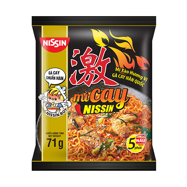 Mì xào ăn liền vị gà cay Hàn Quốc Nissin (71G)