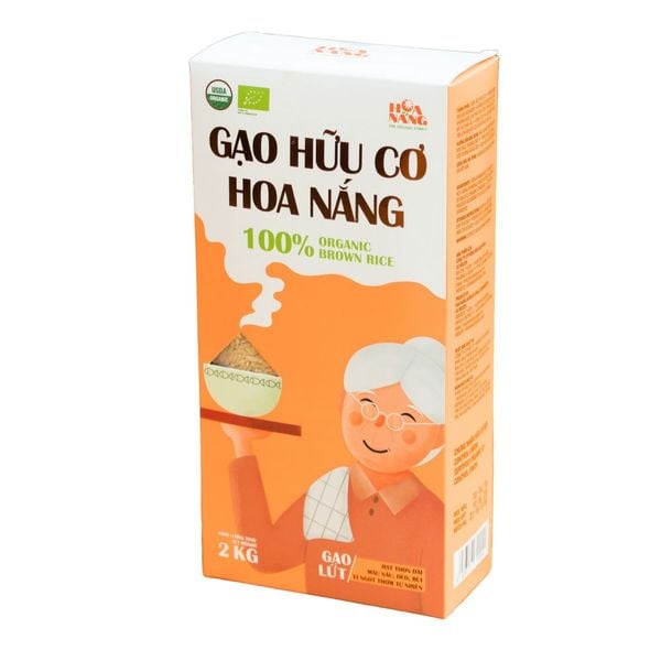 Gạo lứt hữu cơ Hoa Nắng (Hộp 2Kg)