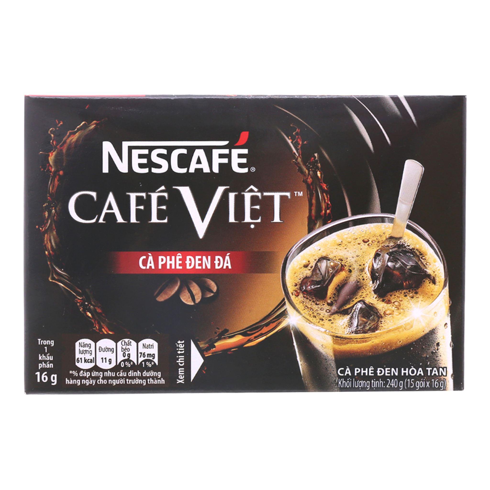  Cà phê đen đá 2 in 1 Café Việt Nescafe (Hộp 240Gr) 