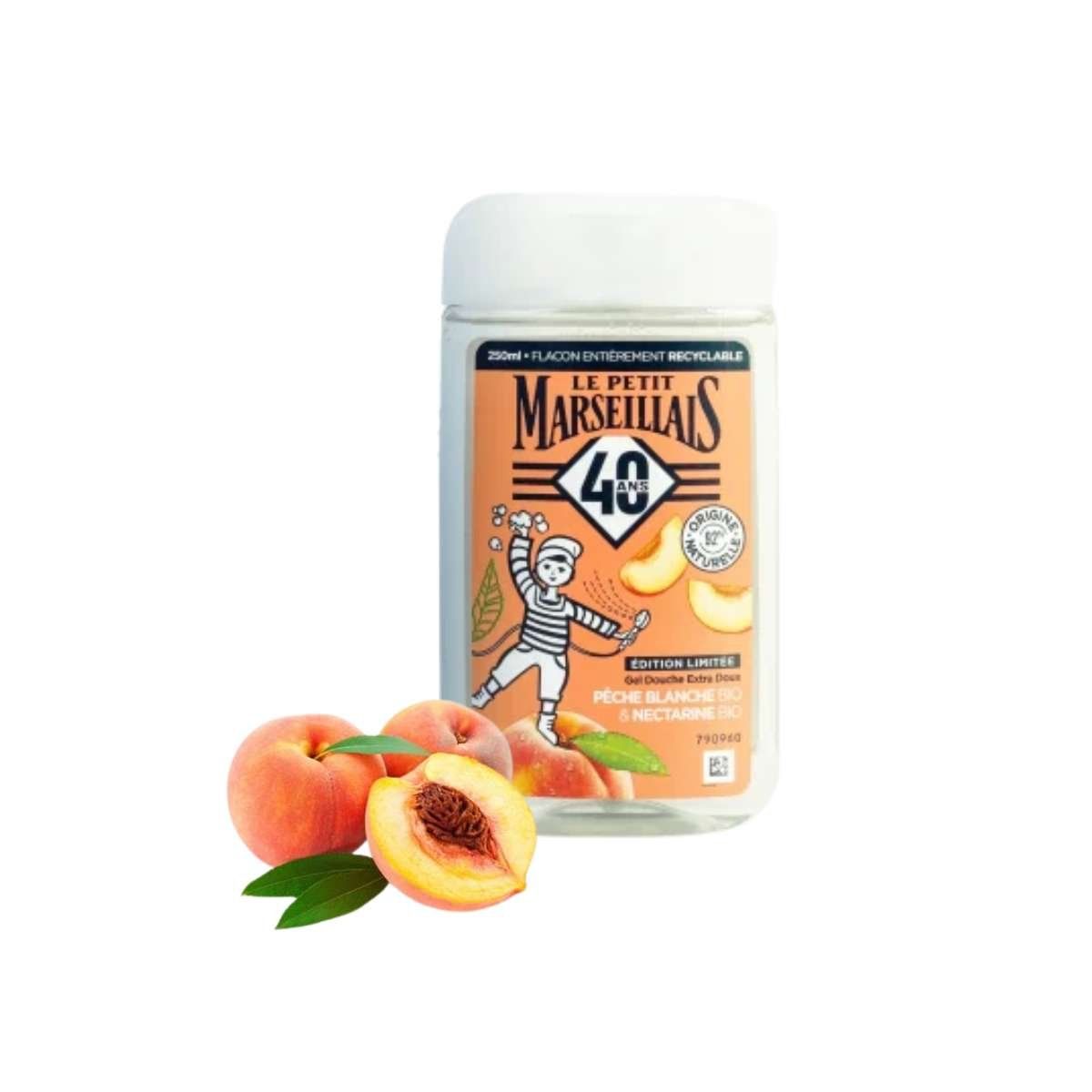  Sữa tắm 92% hữu cơ Le Petit Marseillais chiết xuất đào trắng & quả xuân đào chai 250 ml 
