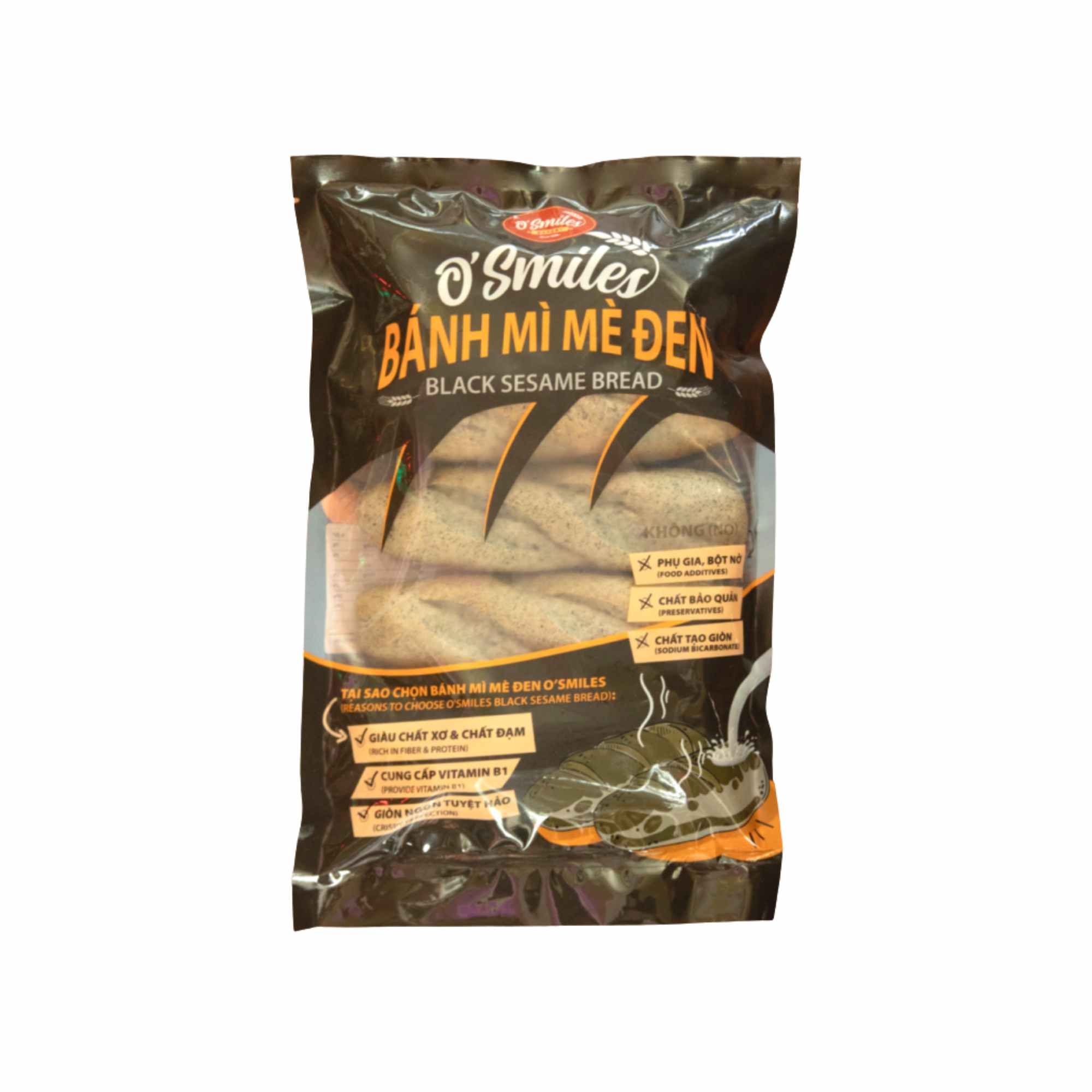  [Đông lạnh] Bánh mì mè đen tươi OSmile 350 g (I0005554) 