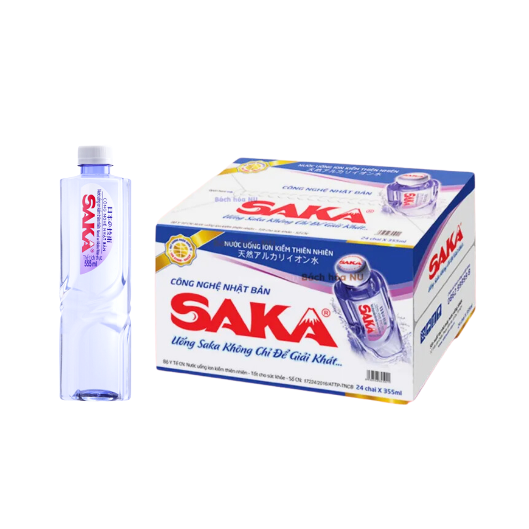  [ MUA 2 TẶNG 1 ] Nước uống Ion kiềm thiên nhiên Saka chai 555 ml 