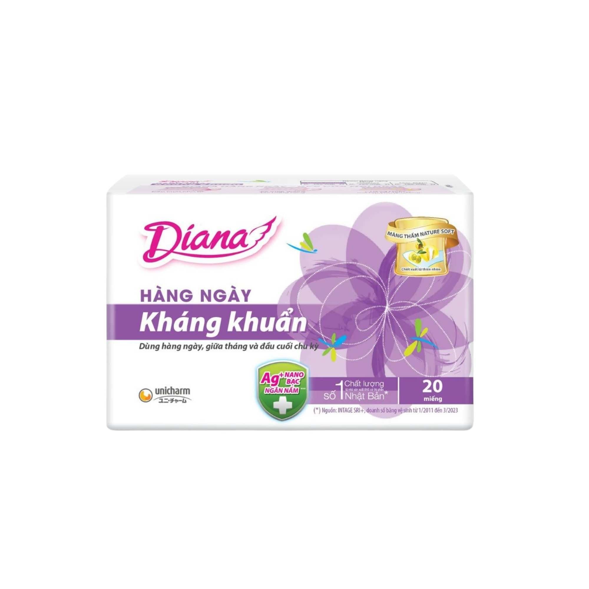  Băng vệ sinh Diana Sensi hàng ngày kháng khuẩn gói 20 miếng 