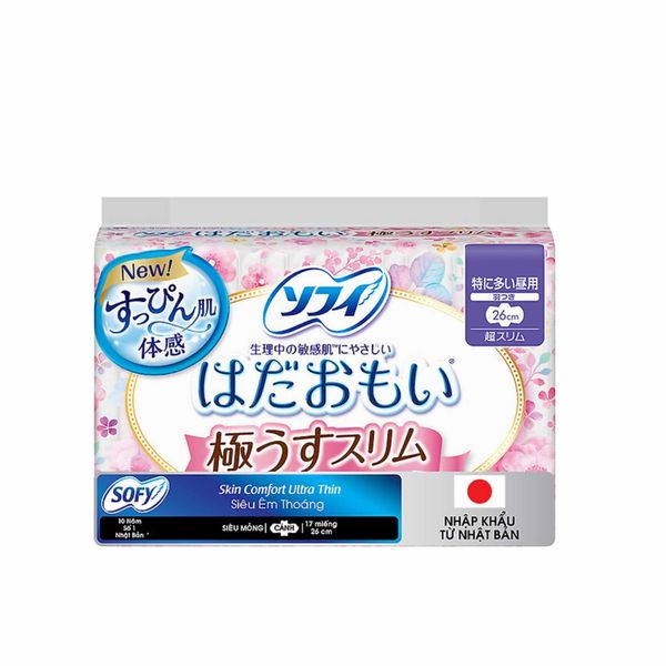 Băng vệ sinh Sofy Skin Comfort Ultra Thin 26 cm gói 17 miếng