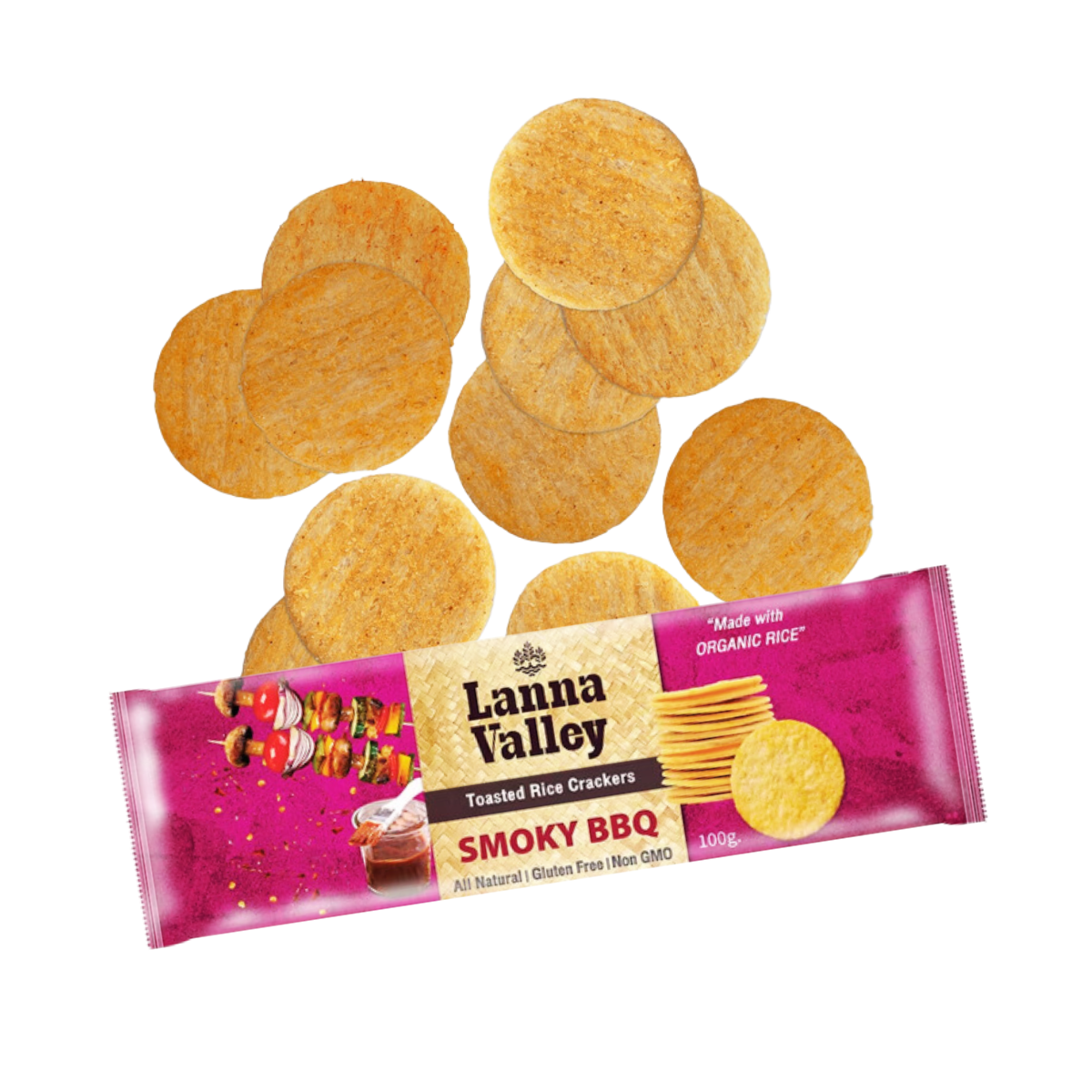  Bánh gạo vị BBQ xông khói hữu cơ LANNA VALLEY 