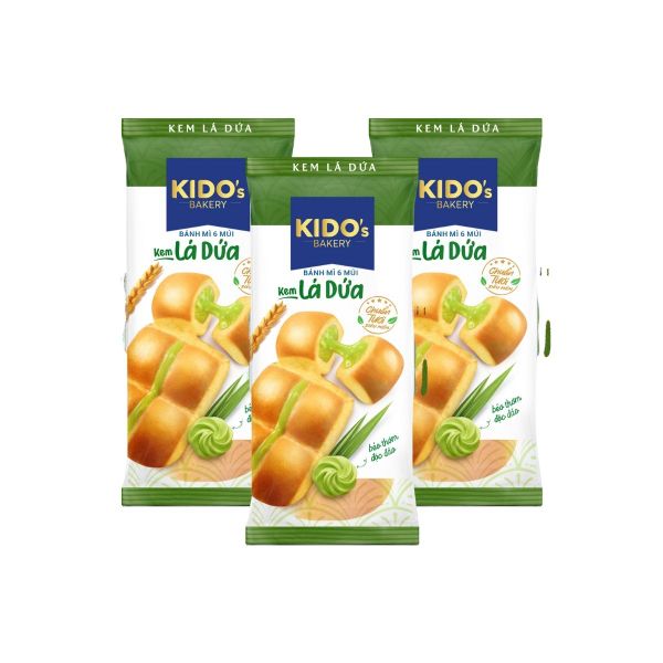 Bánh mì 6 múi kem lá dứa Kido 80 g (I0014236)