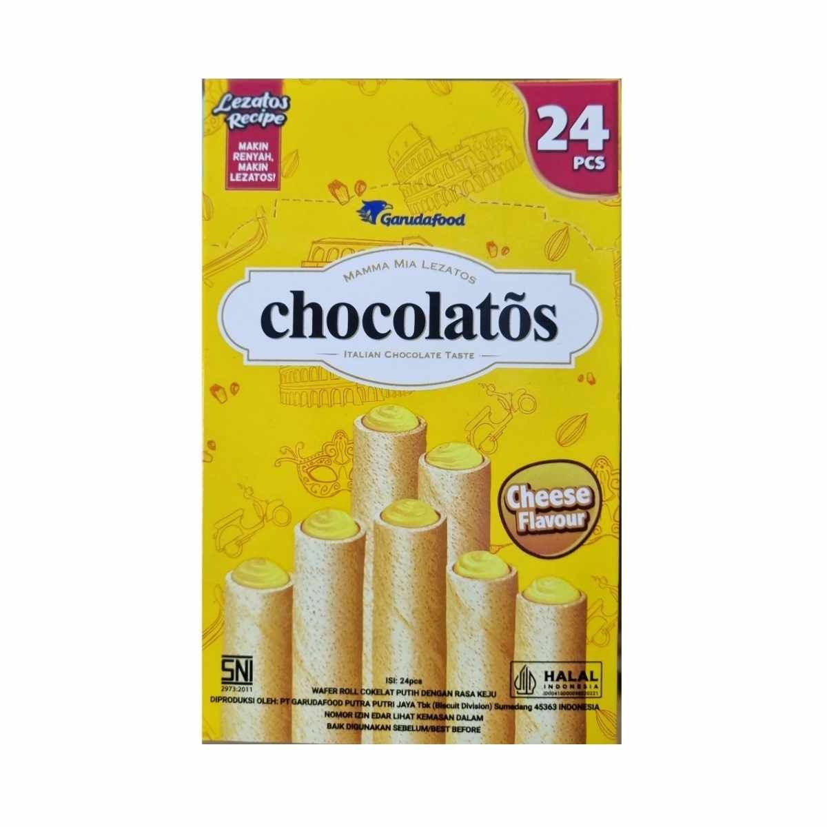  Bánh quế phủ Socola Chocolatos hương Phô mai hộp 336 g (24 x 14 g) 