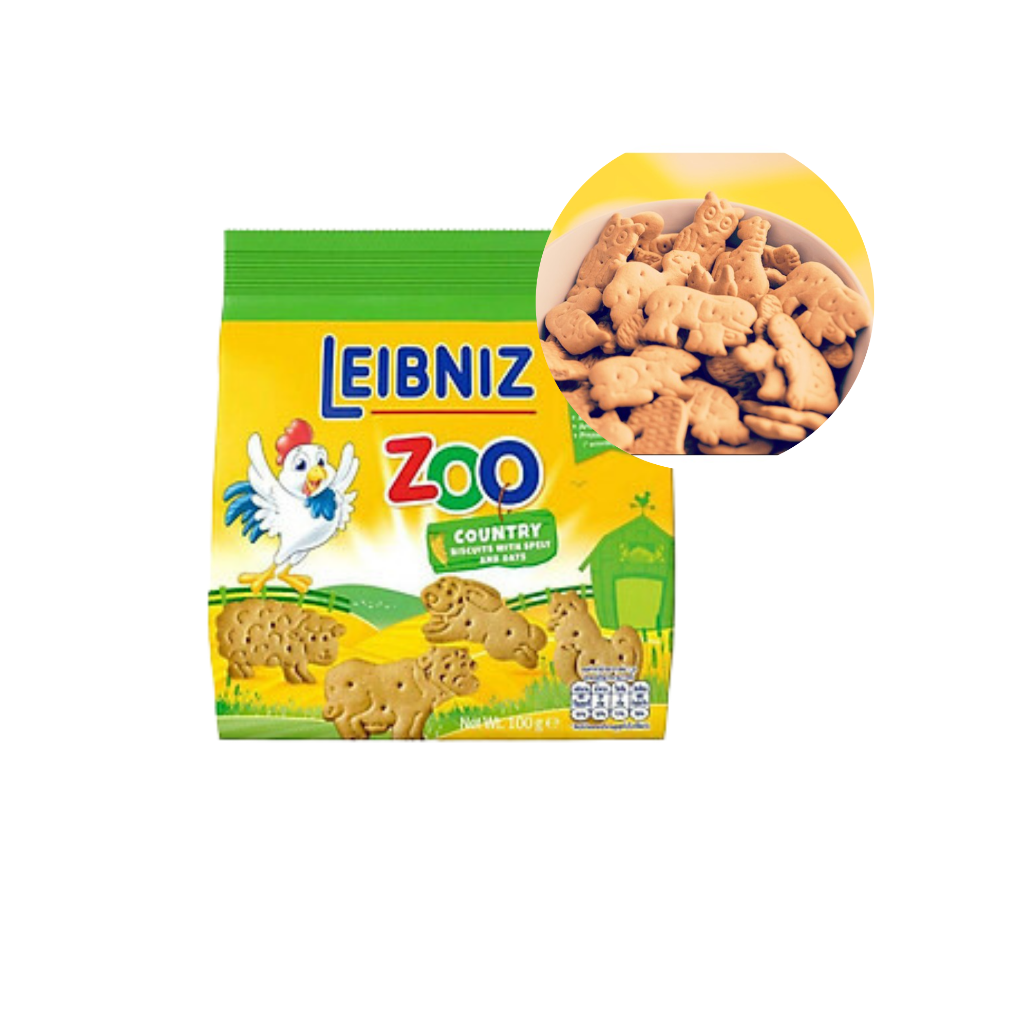  Bánh quy lúa mì và yến mạch hình thú Bahlsen Zoo 100 g (I0000290) 