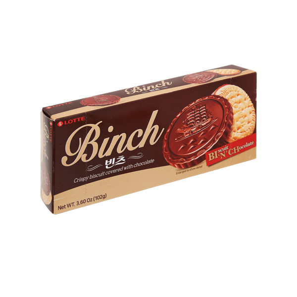 Bánh quy phủ sô cô la BINCH LOTTE 102 g (I0013409)