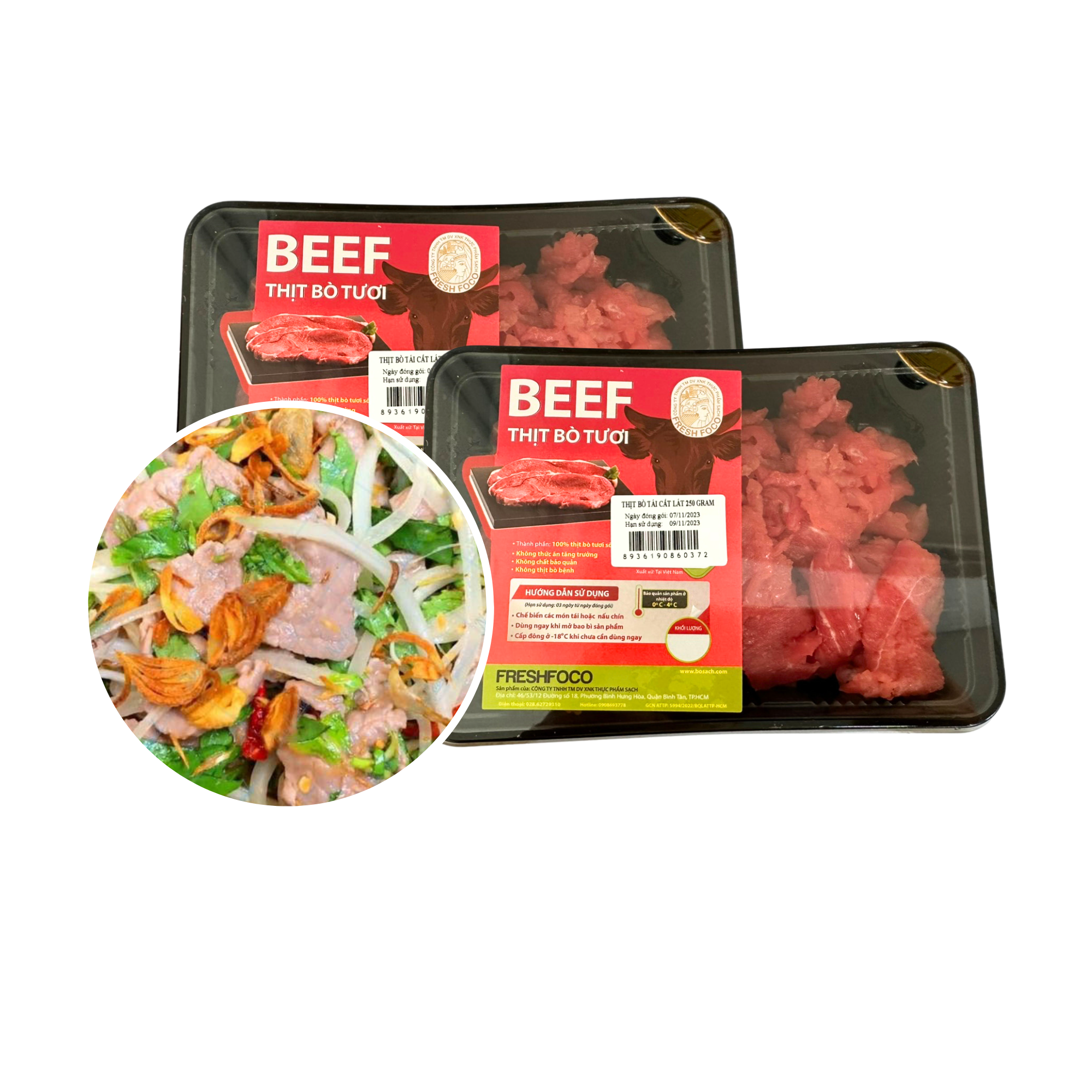  [Tươi] Bò tái cắt mỏng Freshfoco 250G (I0013439) 