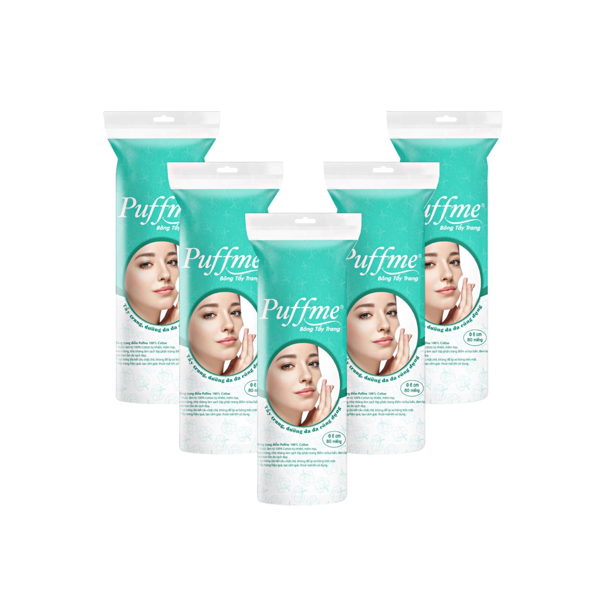  Bông trang điểm Puffme tròn 80 miếng (I0006501) 