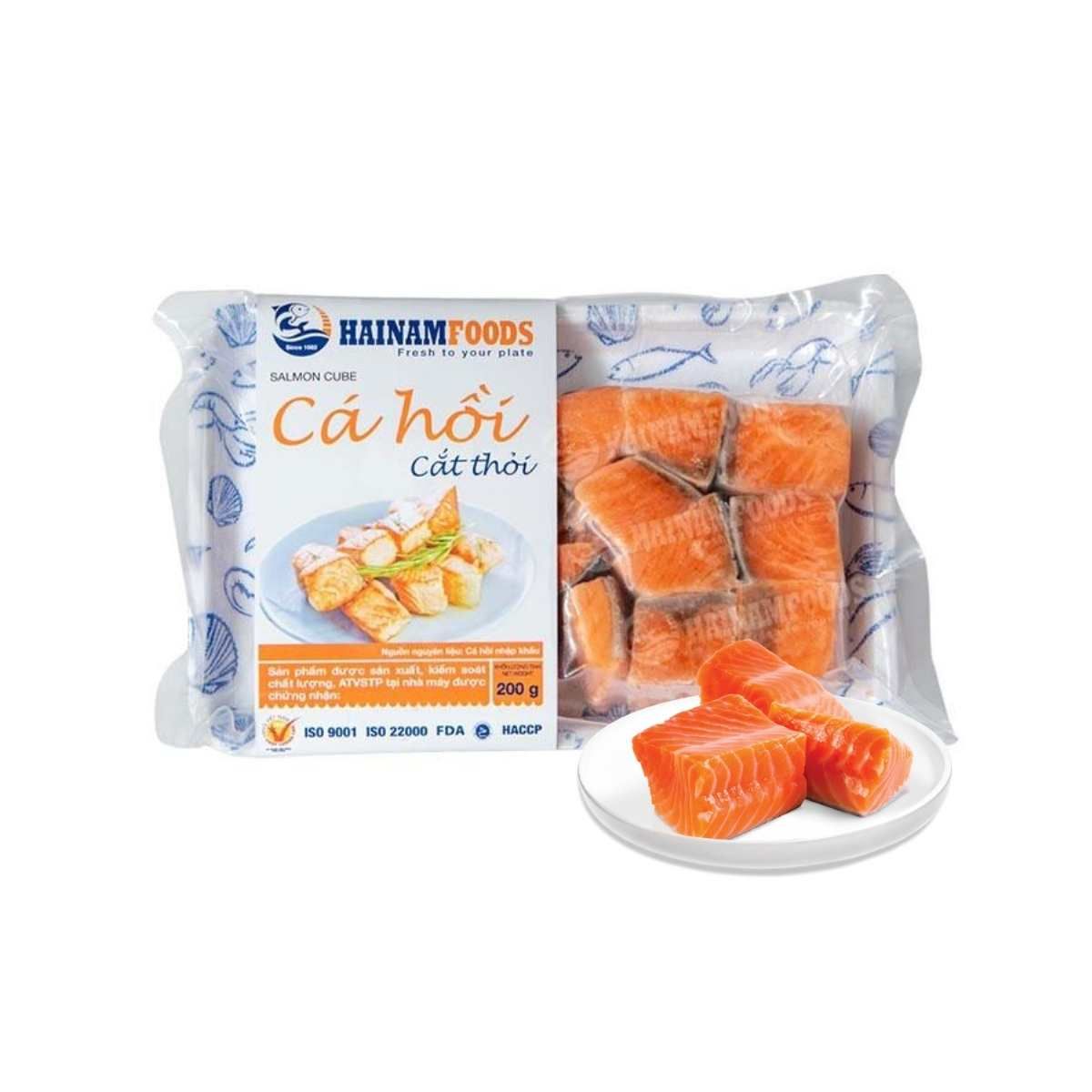  [Đông lạnh] Cá hồi cắt thỏi Hải Nam 200 g (I0005425) 