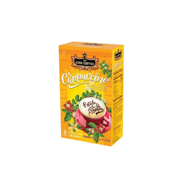 Cà phê Cappuccino French Vanilla King Coffee 12 gói x 20g/Hộp