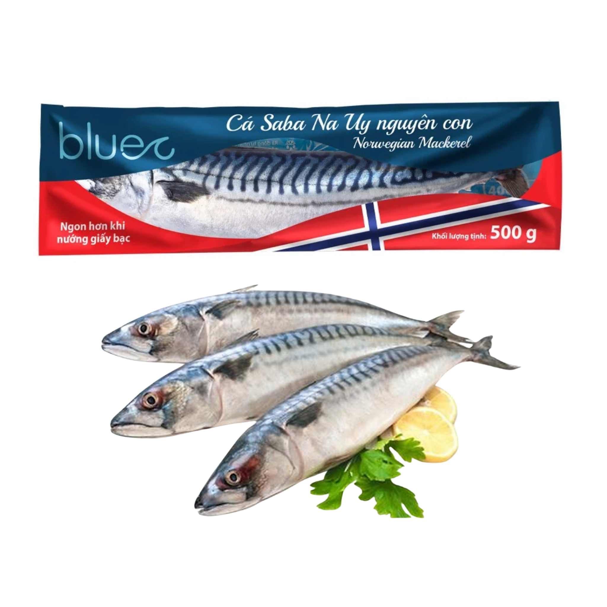  [Đông lạnh] Cá Saba Nauy nguyên con Ocean gift 500 g (I0007313) 