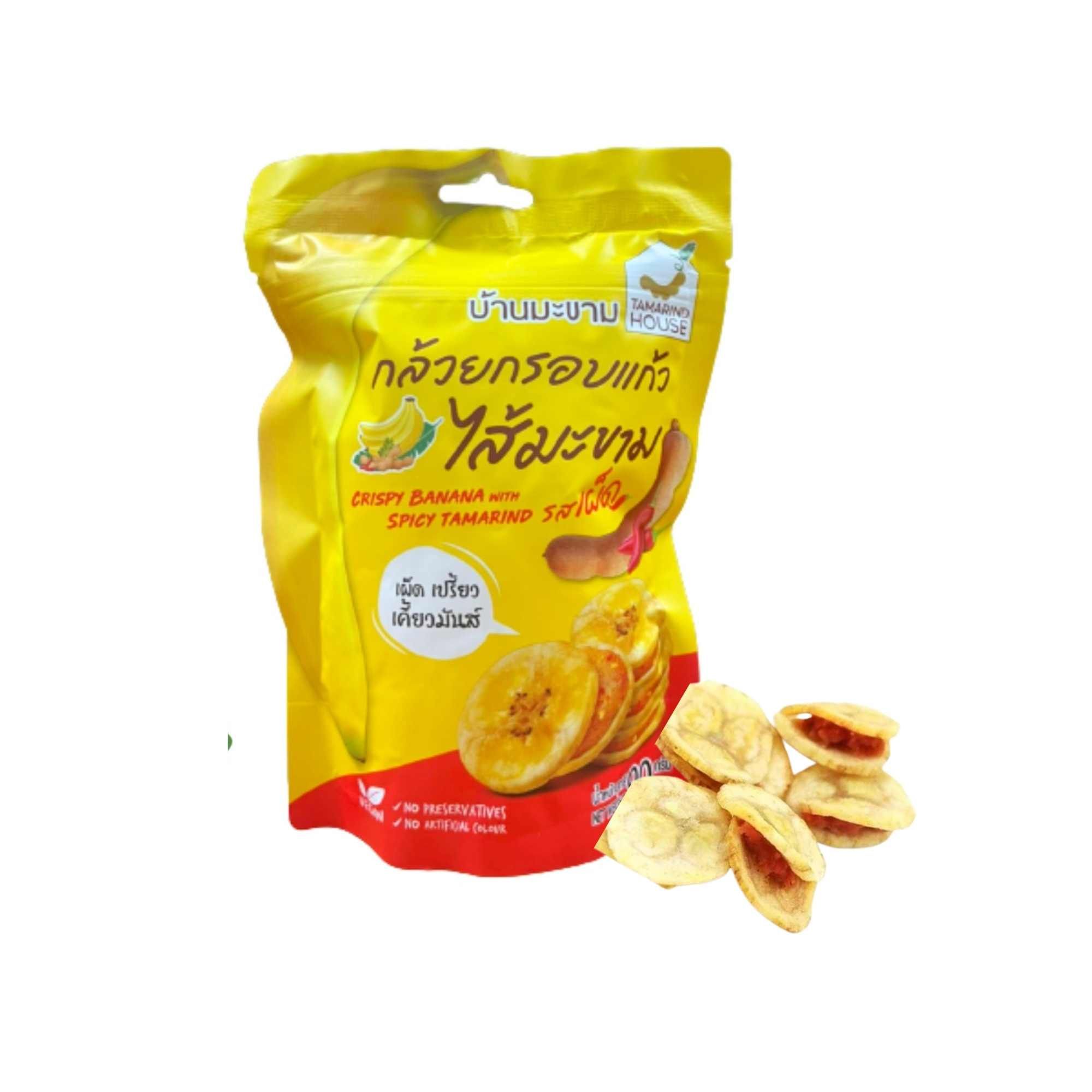  Chuối sấy giòn nhân mứt me cay Tamarind House 90g 