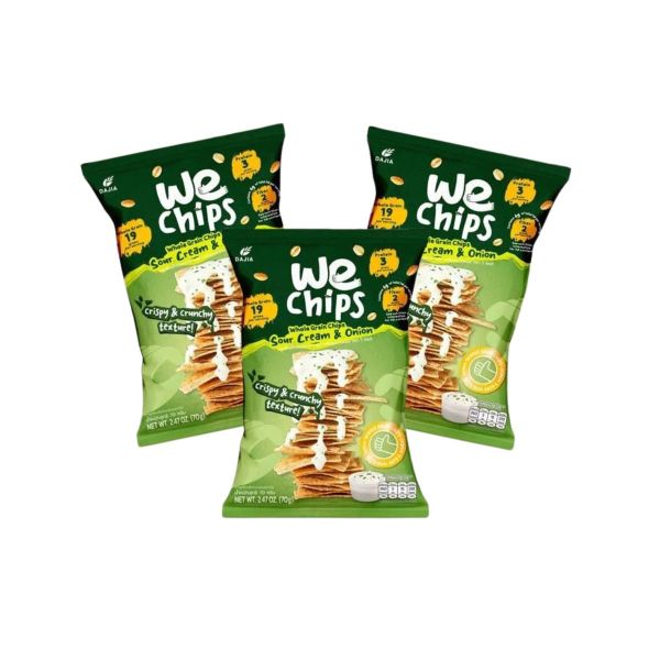Snack ngũ cốc nguyên cám vị kem chua và hành tây We Chips 70 g (I0012478)