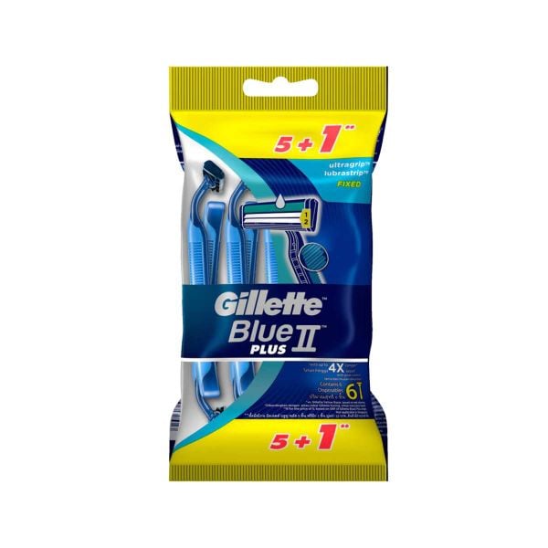 Dao cạo râu 2 lưỡi Gillette Blue II plus (bịch 5 cái) (I0008539)
