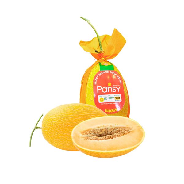 Dưa lưới ruột cam vỏ cam Pansy chuẩn an toàn quốc tế loại 1 - 1,7Kg/Trái (I0015586)