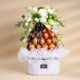  Tháp Táo Đỏ Envy Và Hoa Tone Trắng Sang Trọng 