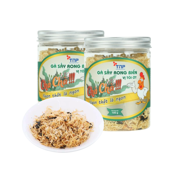 Gà sấy rong biển TNP vị tỏi ớt hũ 100 g