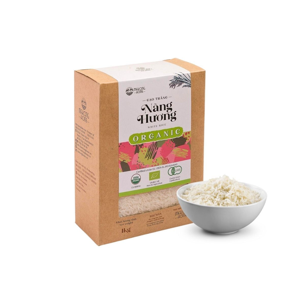  Gạo trắng Nàng Hương hữu cơ Mekong Home 1 kg (I0001568) 