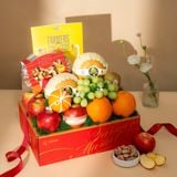  Giỏ Quà Trái Cây Và Ăn Vặt Tone Đỏ Tinh Tế 