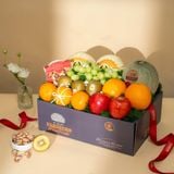  Giỏ Quà Trái Cây Và Hạt Điều Tone Xanh Đen Tinh Tế 